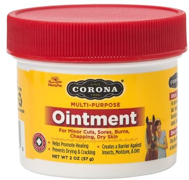 Manna Pro Corona Multi‑Purpose Ointment – 2 oz Jar | Lanolin‑Rich Veterinary First Aid for Animals
