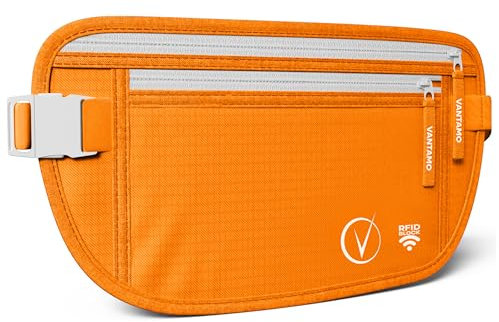 Cintura per soldi da viaggio nascosta, portafoglio con protezione RFID, adatta per passaporto e telefono con custodia