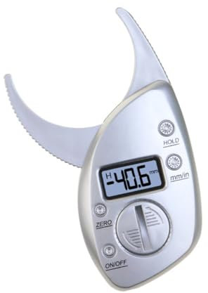 Gatuida 1stück Digitaler Fettmessschieber Mit Display Tragbarer Körperfett-tester Für Männer Und Präzise Hautfaltenmessung Für Fitness Und Gesundheit Silber