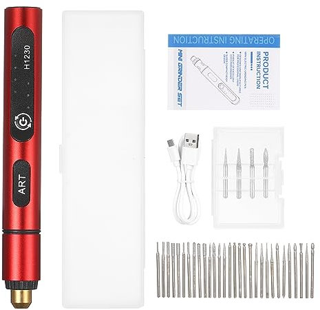 Amgei Rotary Tool Kit with 4 Grinding Bits 3-Speed Rotary Tool Power Tool Power Tool for Sanding Cordless Rotary Tool 3-Speed 5V Rechargeable Rotary Tool Kit with 4 Grinding Bits USB Charging Multi-