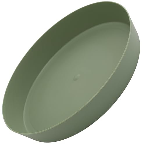 Aerzetix - C73867 - Set di 5 piattini sottovasi Ø interno170mm per vaso di fiori - colore verde oliva - in plastica - piante giardiniere
