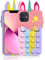 Aspack Pop Bubbles Case for iPhone 12/12 Pro, Cute Lovely Cartoon Unicorn Rainbow Pop Shockproof Silicone Soft Phone Case for Apple iPhone 12/12 Pro 6.1 inch