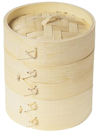 SameeHome Vaporera de madera de bambú, cuenco para acampar al aire libre, para cocinar al vapor, para cocinar en casa, barbacoa, tamaño grande