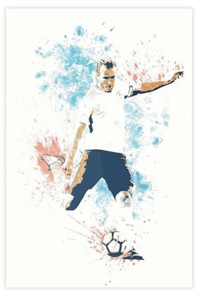 Poster mit Fußballstar-Motiv, Harry Kane, 17, Leinwand-Poster, Schlafzimmer-Dekor, Sportlandschaft, Büro, Raumdekoration, Geschenk, ungerahmt: 20 x 30 cm