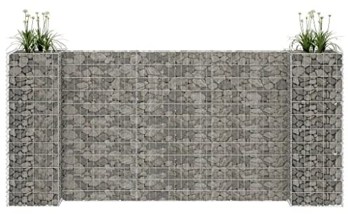 TEKEET Dieser Artikel: H-förmiger Gabionen-Pflanzgefäß aus Stahldraht, 260 x 40 x 120 cm