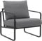 CLP Lounger Manea I Relaxsessel Kunstleder Oder Stoff Bezug I Mit Stabilem Metallgestell I Gepolsteter Clubsessel, Farbe:grau, Material:Kunstleder