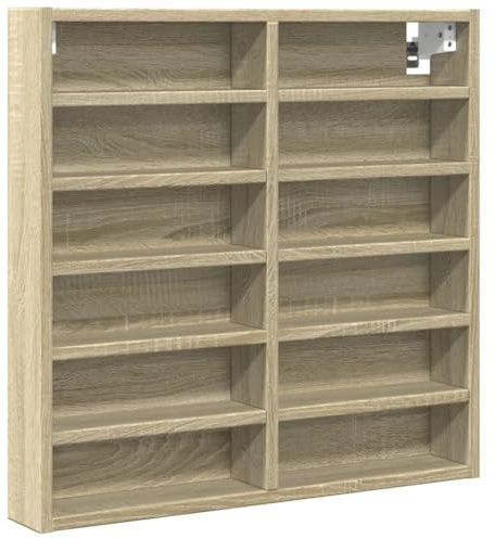 vidaXL Vitrinenschrank Sonoma-Eiche 60x8,5x58 cm Holzwerkstoff
