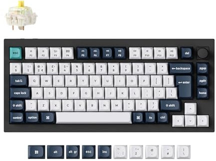 Keychron Q1 Max QMK/VIA Custom Mechanical Keyboard, Full Metal Programmable Knob 2.4 GHz/Bluetooth/Wired Keyboard with RGB Hot-Swappable Gateron Jupiter Banana Switch for Mac Win Linux - UK Layout