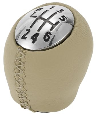 TUCKBOLD 6-Gang-Schaltknauf Für Renault Clio 05-14 Schwarz Beige 1 Stk | Beige, Schwarz, Chrom-Silber, Kunststoff, Kunstleder, Für Renault Fluence 10-15, Megane 03-20, Scenic 04-16