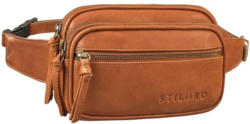 STILORD 'Juno' 2-in-1 Crossbody Bag Damen Leder Große Bauchtasche Damen Leder - Handy Gürteltasche - Echtleder Umhängetasche breiter Gurt Hüfttasche Brusttasche Crossbag, Farbe:Texas - braun