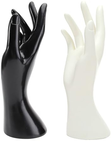 Weibliche Schaufensterpuppenhände Schmuckhalter Vinyl PVC | Ringe, Uhren, Armbänder, Handschuhe, für Zuhause und Juweliergeschäft, 1, 2 Stück Zufällige Farbe