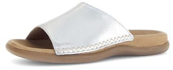 Gabor Damen Pantoletten, Frauen Slipper,Best Fitting,Gartenschuhe,Sommerschuhe,sommerclogs,Sandalen,Freizeitschuhe,Slides,Silber,38 EU / 5 UK