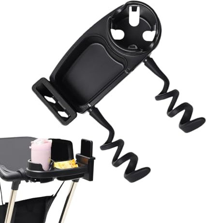 Stroller Tray | Stable Flexible Organizer With Cup Holder Tray | Cup Holder For Stroller, Soft Attachment, Car Seat Tray For Snack, Water- Cup, Babies Food