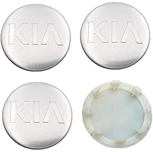 JianJunSuper 4 Stück Nabendeckel Auto für KIA K3 K5 Rio Sportage Sorento Optima Oprius Forte Soul Ceed Cerato,Langlebig Stabil Radnabenkappen Hochwertiges Radnaben Auto Zubehör,Silver-1