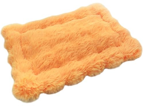 ZESLIV Dog Blanket, Cat Blankets, Fluffy, 50 x 35 cm, Pet Fleece Blankets, Flannel Dog Bed Mat, Sleeping Place for Dogs, Cats, Orange
