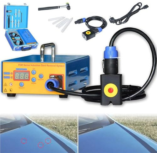 Pounjsd Portable Car Paintless Dent Repair Tool, 1380W Car Dent Puller Induction PDR Heater Machine Hot Box, for Remove Car Body Dent Car Hail Damage Door Dings Repair
