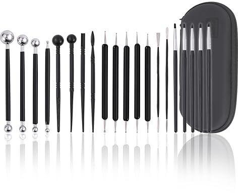 aurochs EZ-tools Knetspatel 20er Set 40 Formen inklusive exklusivem Koffer Clay Crafting Spachtel Spachtel Set Kit Grace Calpy Doll Tools