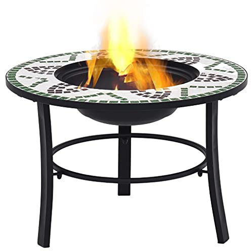 Feuerstelle Mosaik Keramik Grün 68 cm