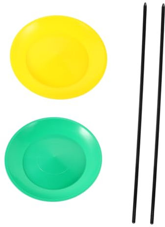 MAJORMENCH 2pièces Set De Jonglage avec Assiettes Colorées Et Bâtons Accessoire De pour Débutants Développement De Compétences Et Performances Fête