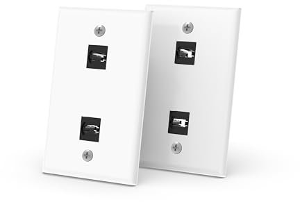 RUIPRO 2-Port Keystone-Wandplatte – 2er-Pack Unterputzblende mit 8K HDMI Keystone-Kupplung (2-Port, 2 Stück)