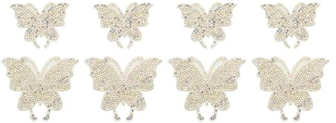 PATIKIL 8Pcs Butterfly Car Decals for Women, 2 Size Rhinestone Crystal Car Sticker Self Adhesive Glitter Sticker Decoration for Bumper Window Laptops Luggage, Ab Color