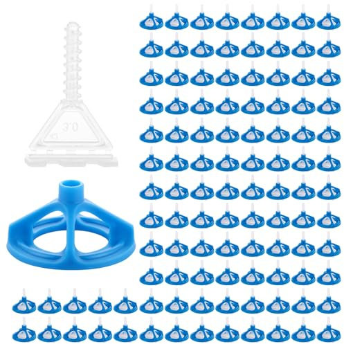 WOPPLXY Fliesen Nivelliersystem 3mm Set, 200 x Laschen und 100 x Zughauben (Insgesamt 300.), Fliesen Verlegehilfe für ein Perfektes Fugenbild