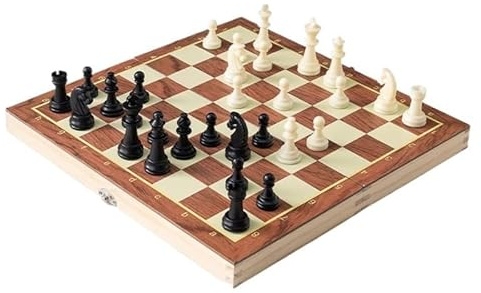 Schach Spiel Magnetisches, faltbares Schachspiel aus Holz, Spielbrett, Innenraum zur Aufbewahrung, for Erwachsene, Kinder, Anfänger, ideal for Reisen und als Geschenk Schach magnetisch(34 * 34CM)