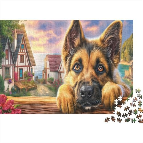 Shih Tzu 1000Teile Schwierigesgroßes Puzzle Deutscher Schäfer Peek Für Erwachsene Und Kinder Ab 14 Jahren Familienspiele SchwerStressabbau Moderne Porträts38x26cm/1000pcs