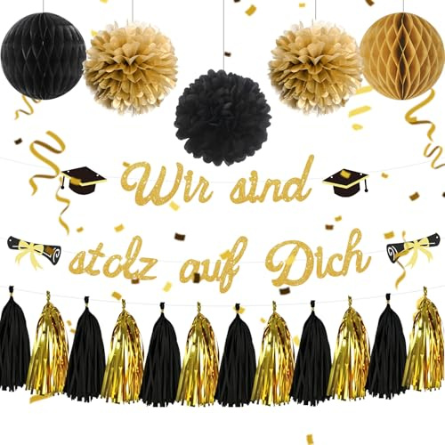 Dncvb Graduation Abschluss Deko Girlande Abitur 2026 Decorations | Wir Sind Stolz auf Dich Girlande, Prüfung Bestanden Geschenke für Abschluss Congratulations Bachelor Master Ausbildung Matura