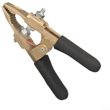 Aprilsunnyzone for 600A Earth Cable Clamp for Welding Pliers A Shape Brass Grounding Clamp for Electric Argon Welding Tasks with Comfortable Grip