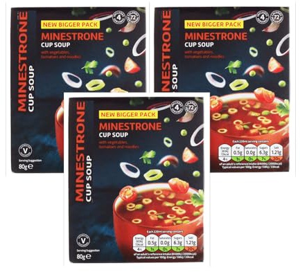 Assorted Cup Soup 72g (4 Packs) - Cup Soup Chicken & Leek, Minestrone & Spicy Tomato (Minestrone)