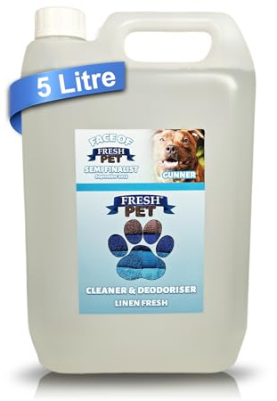Fresh Pet Disinfectant Deodoriser Artificial Grass Cleaner for Dogs 5L | Linen Fresh Pet-safe formula, 5L Pre-Filled for Kennels, Catteries, Artificial Grass, Floors, Crates, Bedding, Litter Trays