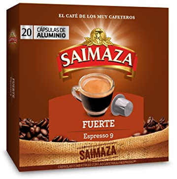 Saimaza Café Cápsulas Fuerte - 20 Cápsulas Compatibles Nespresso