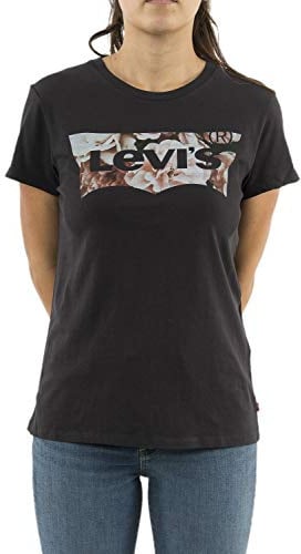 Levi's Damen The Perfect Tee T-Shirt,Housemark Photo Fill Meteorite,M