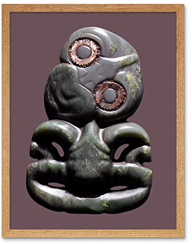 Artery8 Maori-Anhänger Hei Tiki Muschel Gerahmter Druck 30x40 cm