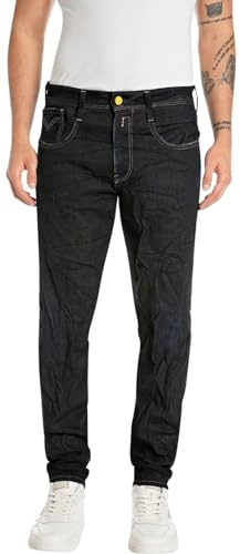 REPLAY Herren Jeans Anbass Slim-Fit mit Power Stretch, Blau (Dark Blue 007-3), 31W / 30L