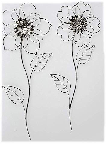 Wanddeko Blume 1 Modell 20 x 58cm Blume silber sortierter Artikel