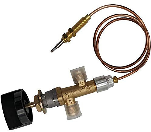 P1TOOLS Niederdruck LPG Propangas Kamin Feuerstelle Flammenausfall Sicherheitsregelventil Kit (Niederdruck Propanventil mit 3/8 Zoll Flare Einlass & Auslass), geeignet für Gasgrill, Heizung,