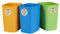 CURVER Eco Friendly Juego de 3 cubos de basura para sistema de reciclaje, cubos de plástico para papel, cristal y plástico (3 x 25 L)