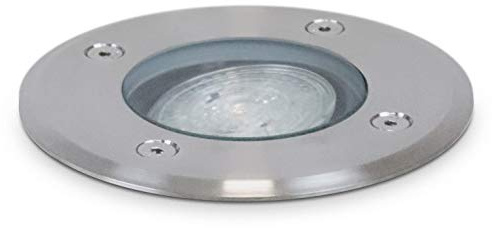 Dopo Lighting - Runder Bodeneinbaustrahler BORA Edelstahl Fassung GU10 LED Außenleuchte IP67 Einbauleuchte schwenkbar für Durchgangsbereiche, Treppen und Terrasse
