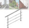LARS360 100cm Handlauf Geländer Treppengeländer Ø 42 mm Geländerstäben aus Edelstahl 3 Querstreben Terrassengeländer Bodenmontage Bausatz Treppen für Drinnen Draußen Treppen Balkon Brüstung