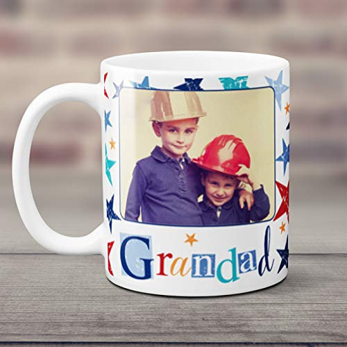 Premium Personalised Mug for Grandad for Fathers Day, Christmas or Birthday - Add Your Own Photo and Message