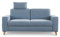 CAVADORE 2,5-Sitzer Sofa Lotta / Skandinavische 2,5er-Couch mit Federkern, Kopfstütze und Holzfüßen / 183 x 88 x 88 / Webstoff, Hellblau