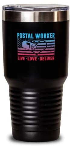 30oz Tumbler in acciaio inox isolato divertente lavoratore postale