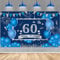 RUMIA Blaues Deko-Banner zum 60. Geburtstag für Männer, Marineblau-SilberHappy 60th Birthday-Banner-Hintergrund, großes blaues 60. Geburtstags-Banner für Partydekorationen zum 60. Geburtstag, 72,8