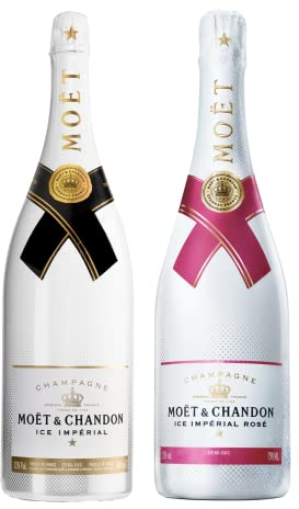 LOT CHAMPAGNE MOËT & CHANDON 2x75cL : 1 Moët Ice Blanc + 1 Moët Ice Rosé