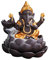 F Fityle Wasserfall Rückfluss Räuchergefäß Lord Statue Elefant Buddha Räucherkegel Brunnen Räuchergefäß Rauch für Desktop, Gold