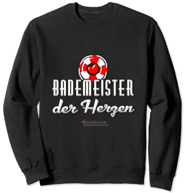 Bademeister der Herzen Rettungsring Schriftzug Bademeister Sweatshirt