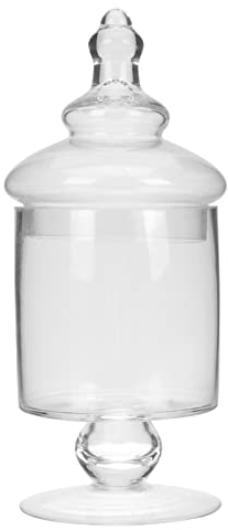 Clear Glass Crystal Apothecary Jars Glass Candy Jar Candy Buffet Display Elegant Storage Jar Sweet Jar Decorative Party Wedding Candy Organizers Canister