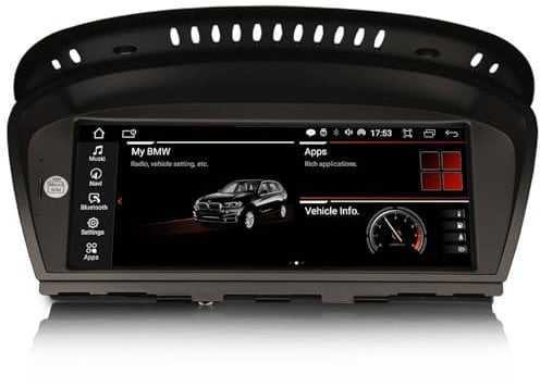 Erisin 8.8 Zoll 8-Kern 4GB+64GB Android 14 Autoradio CarPlay GPS Navigation für BMW 3er E90 E91 E92 E93 5er E60 E61 6er E63 E64 mit CCC IPS Bildschirm Bluetooth DAB+ Android Auto WiFi 4G USB